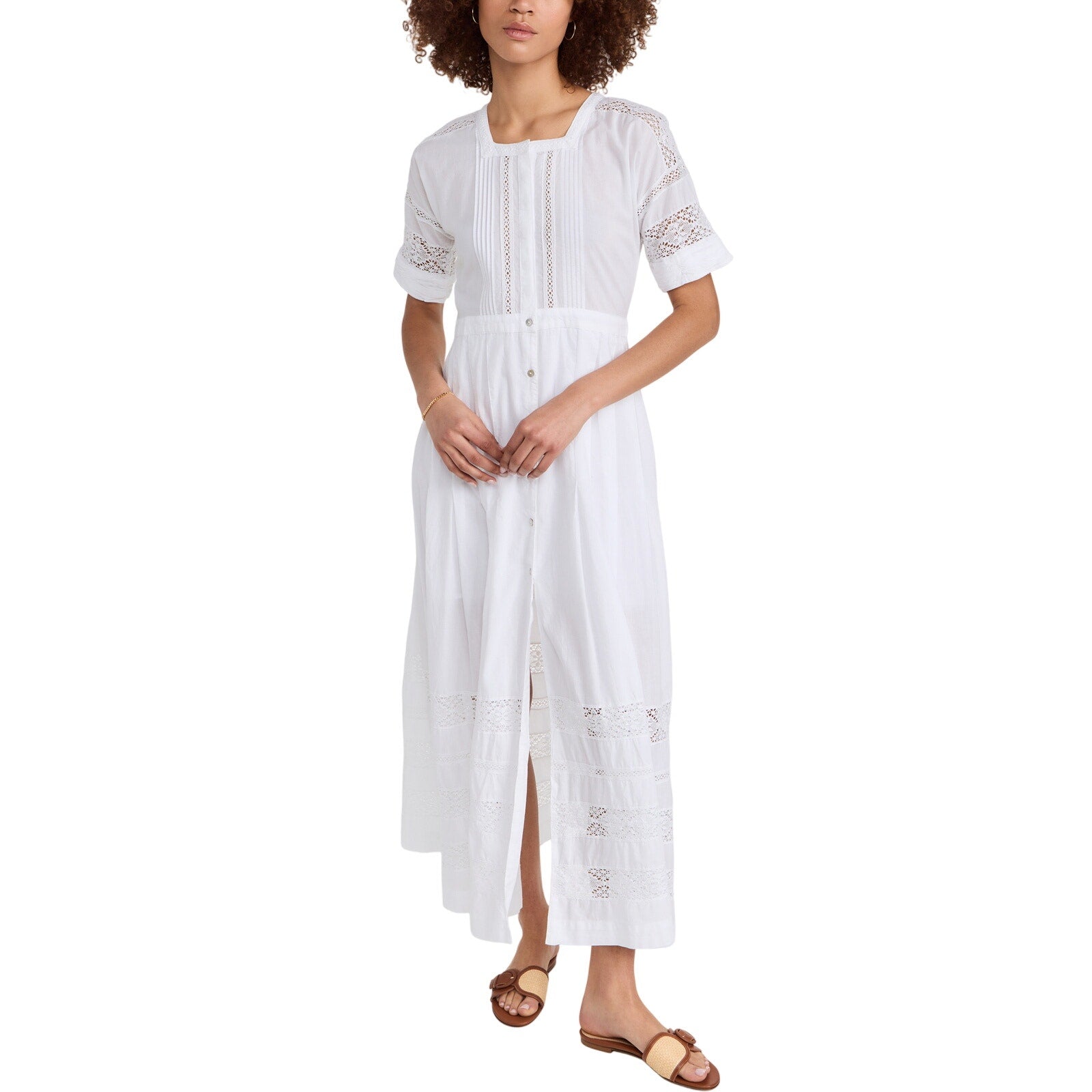 Loveshackfancy 'Edie' White Cotton Dress Size XS