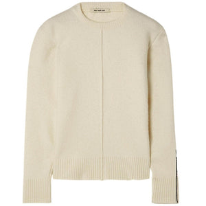 Peter Do Textured Cream Center Seam Button Hem Sweater Size S
