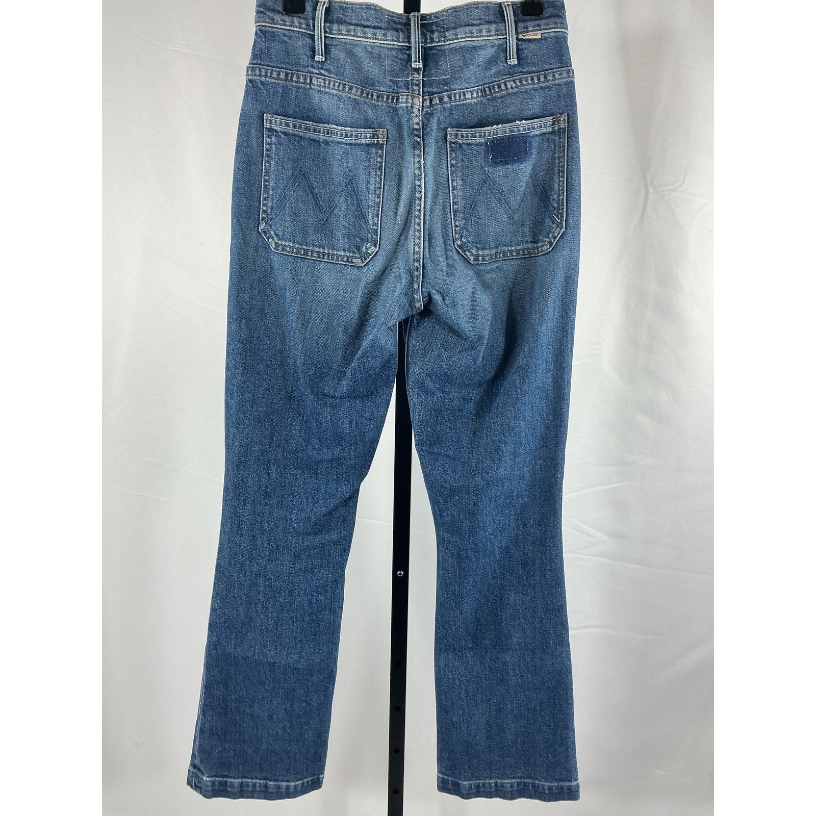 Mother 'The Hustler' Blue Denim Patch Pocket Flood Jean Size 26