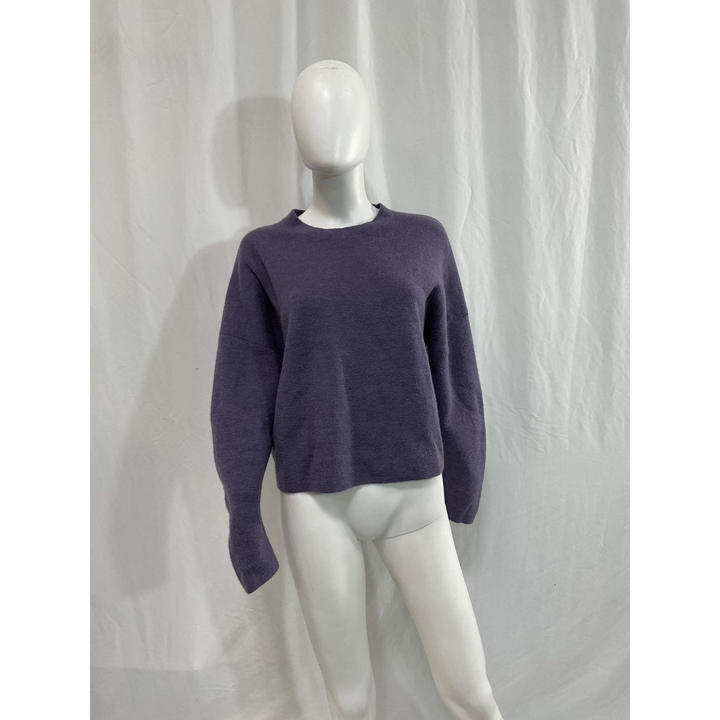 Vince Blouson Sleeve Purple Wool & Alpaca Blend Sweater Size L