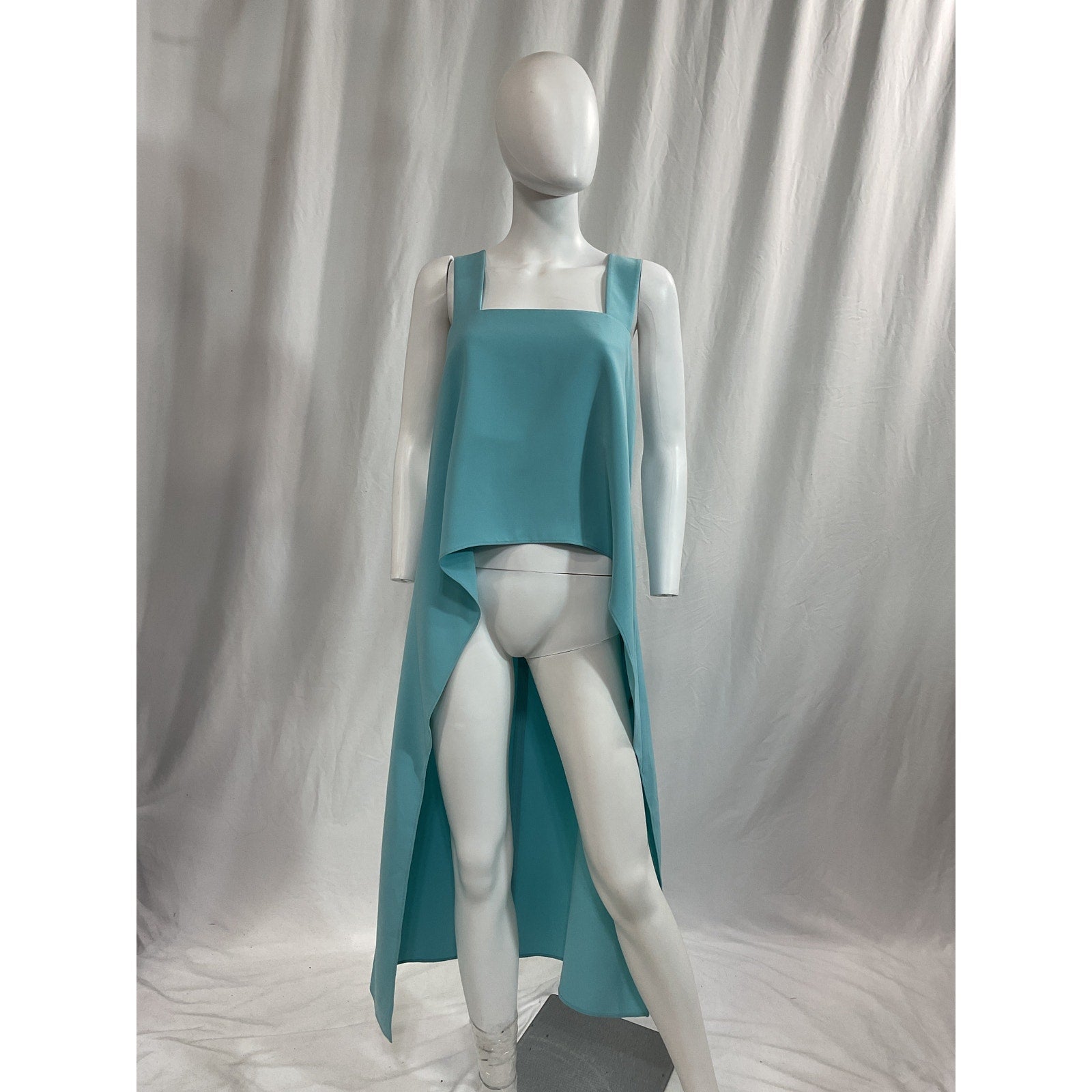 Alexis 'Nichole' Blue Crepe Pearl Hi Low Top Size M - NWT