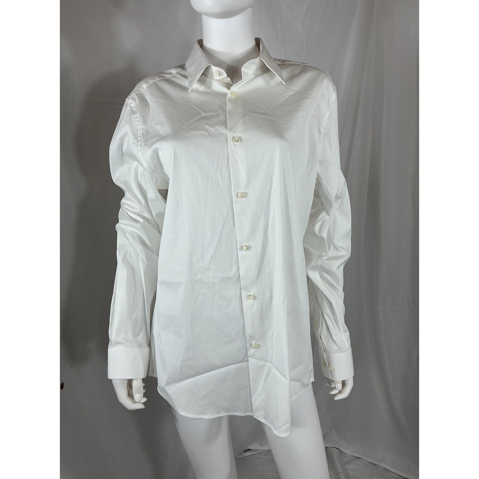 Theory 'Sylvain' White Cotton Tailored-Fit Sport Shirt Size L - NWT