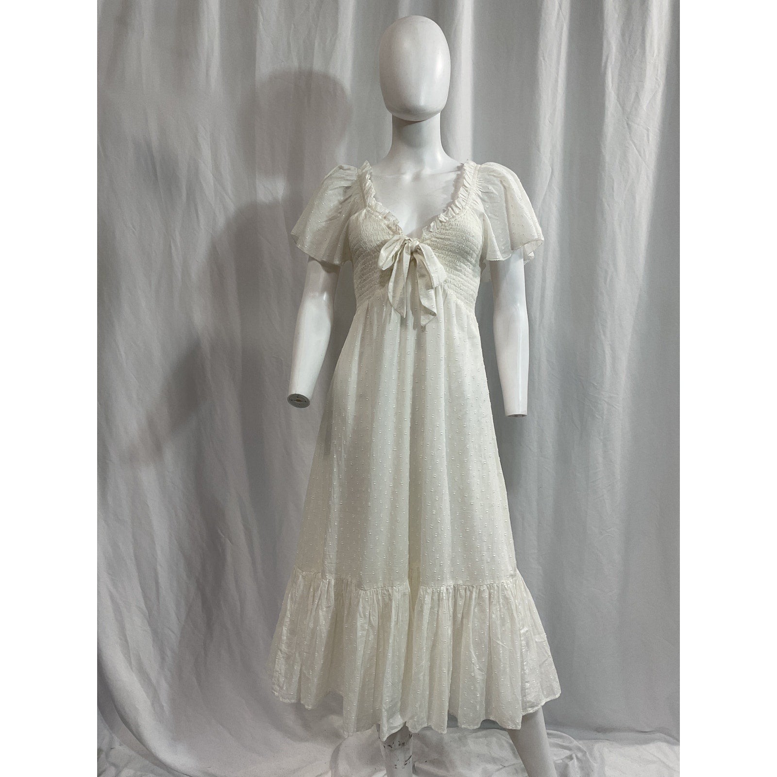 Cleobella 'Ashlyn' White Voile Midi Dress Size S - NWT
