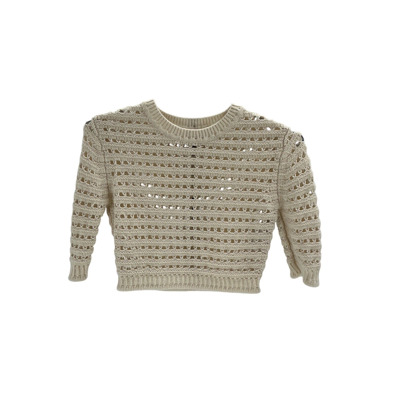 See By Chloe 'Crochet' Beige Wool Top Size XS