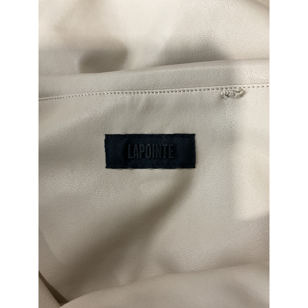 Lapointe Stretch Tan Polyurethane Faux Leather Drape Mini Skirt Size 0