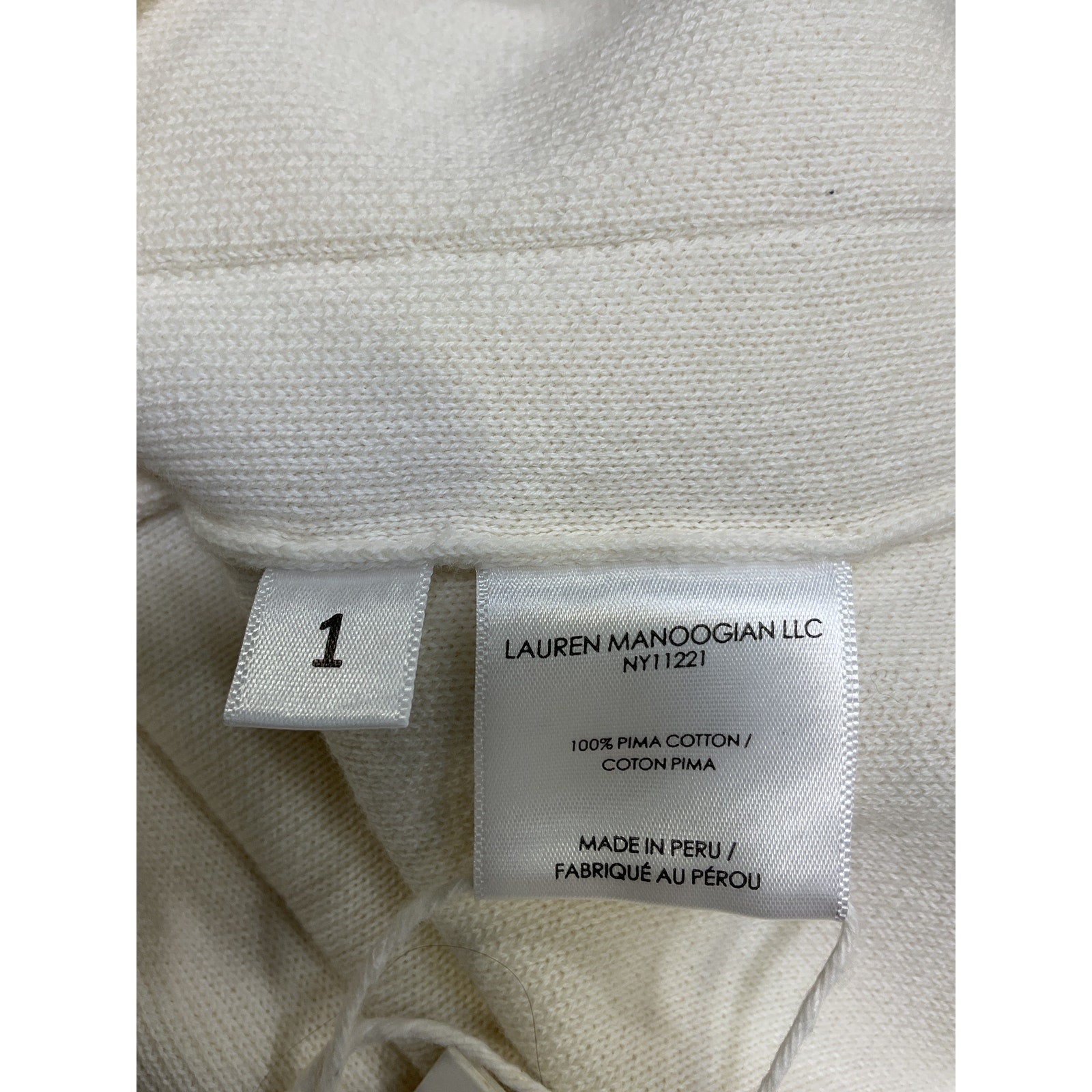 Lauren 'Manoogian' Cream Cotton Oversized Jacket Size 1