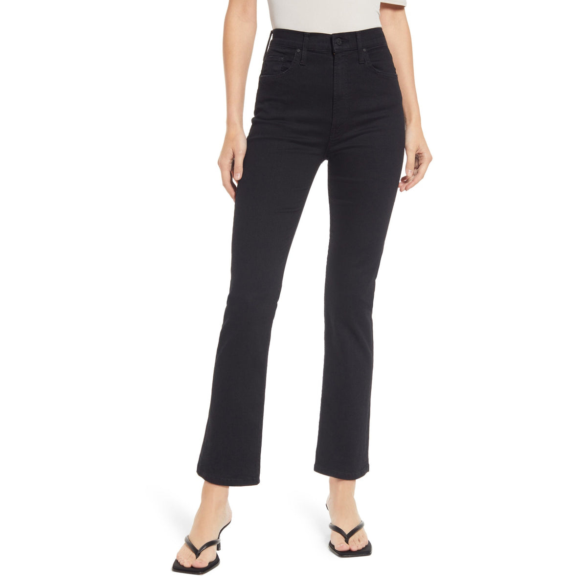 Mother High Rise Black Rider Ankle Denim Jeans Size 23