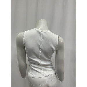 Helmut Lang 'Muscle' White Cotton Tank Top Size S