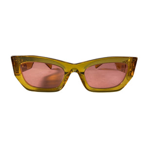 Miu Miu Bold Gold Rectangle Frame Sunglasses