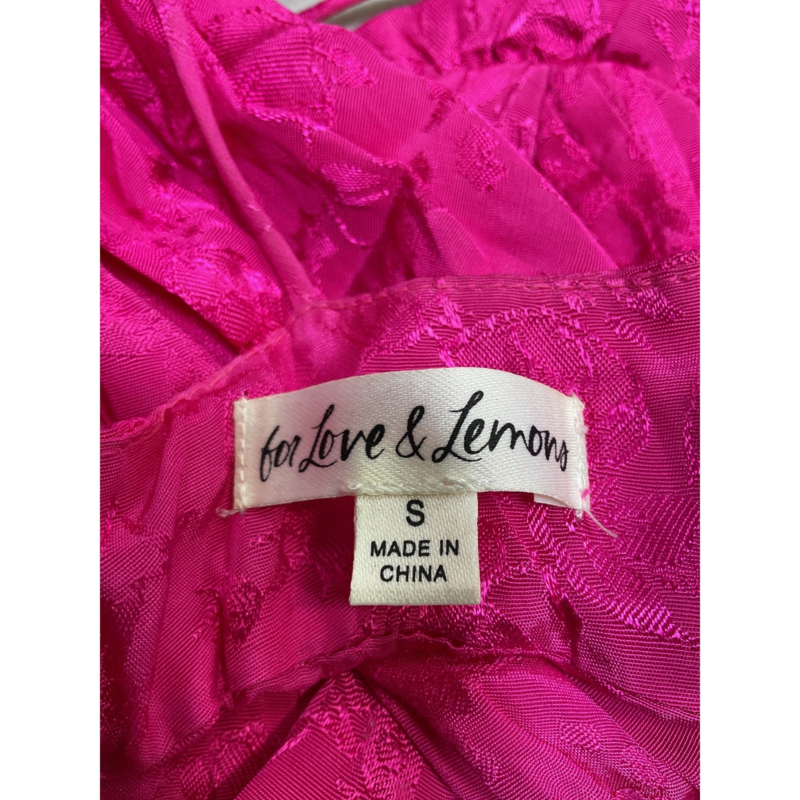 For Love & Lemons 'Delanie' Pink Rayon Top Size S
