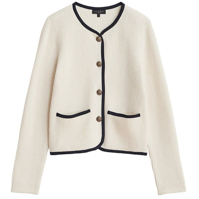 Rag & Bone Ribbed Ivory Nancy Cardigan Size Small