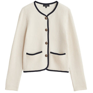 Rag & Bone Ribbed Ivory Nancy Cardigan Size Small