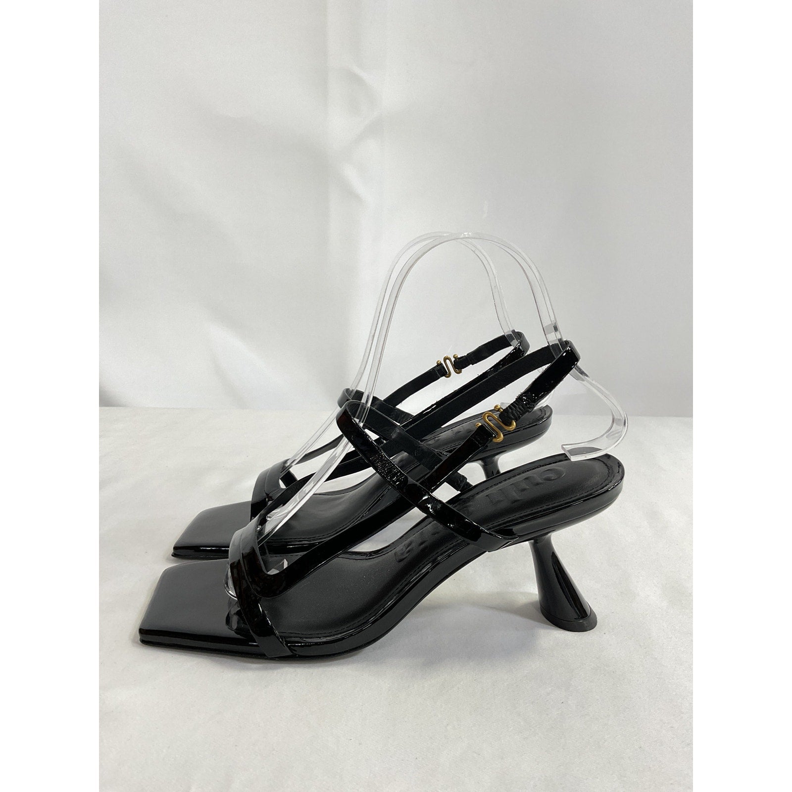 Cult Gaia 'Reina' Black Leather Sandal Size 6.5
