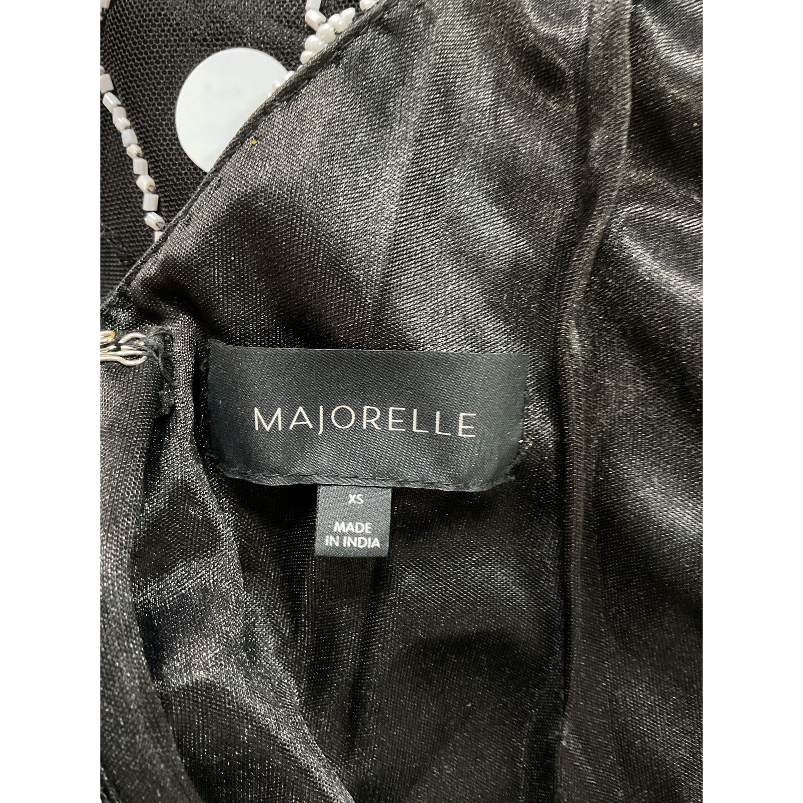 Majorelle 'Cirie' Black Sequin Bead Embellished Mini Dress Size XS