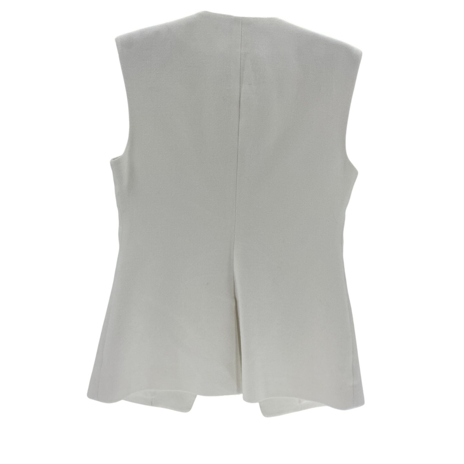 Veronica Beard 'Tamara' White Cotton Collarless Button Up Vest Size 8
