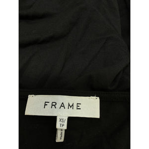 Frame 'Twisted' Black Spandex V-Neck Top Size XS