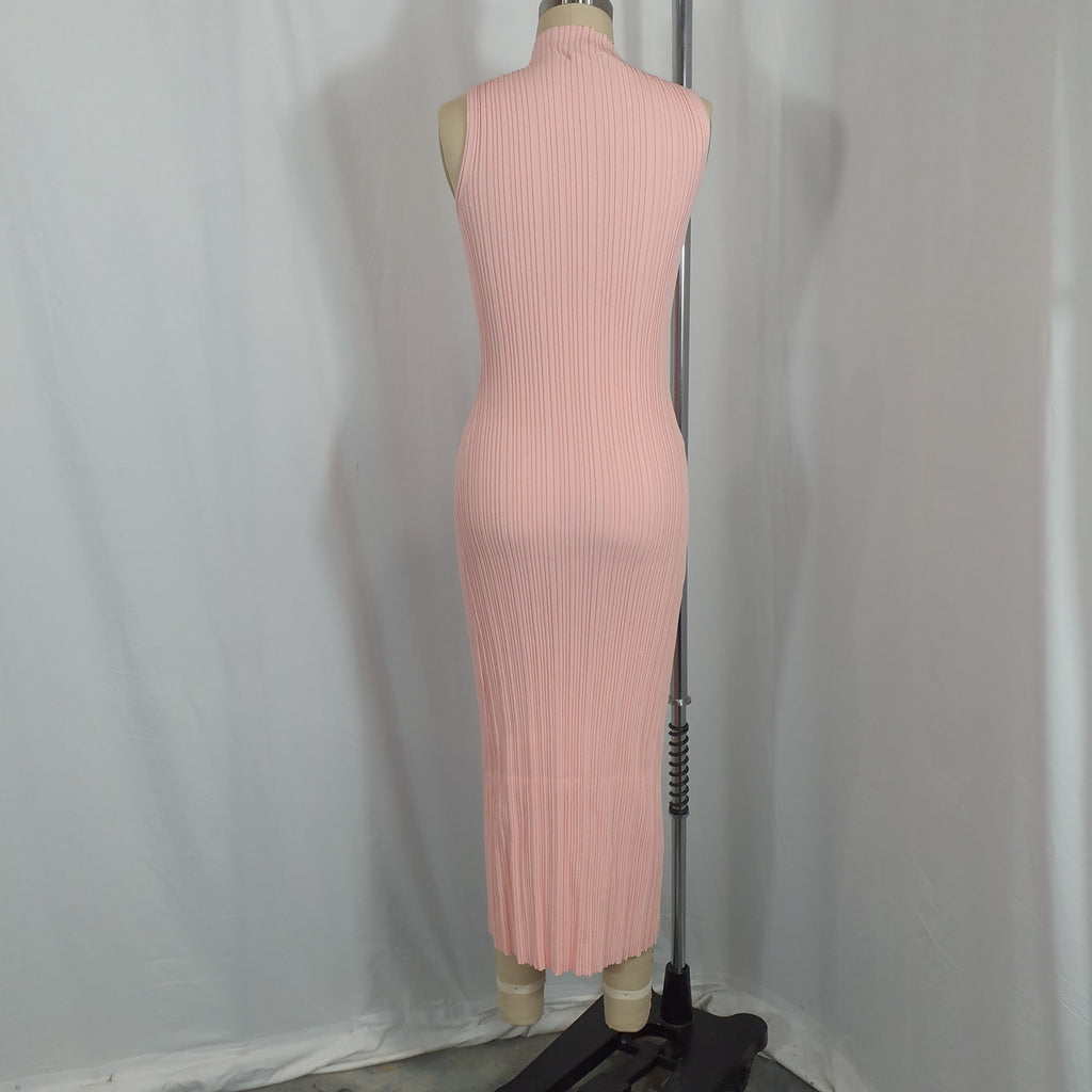 Acler 'Lunar' Pink Ribbed-Knit Maxi Tank Dress Size 2
