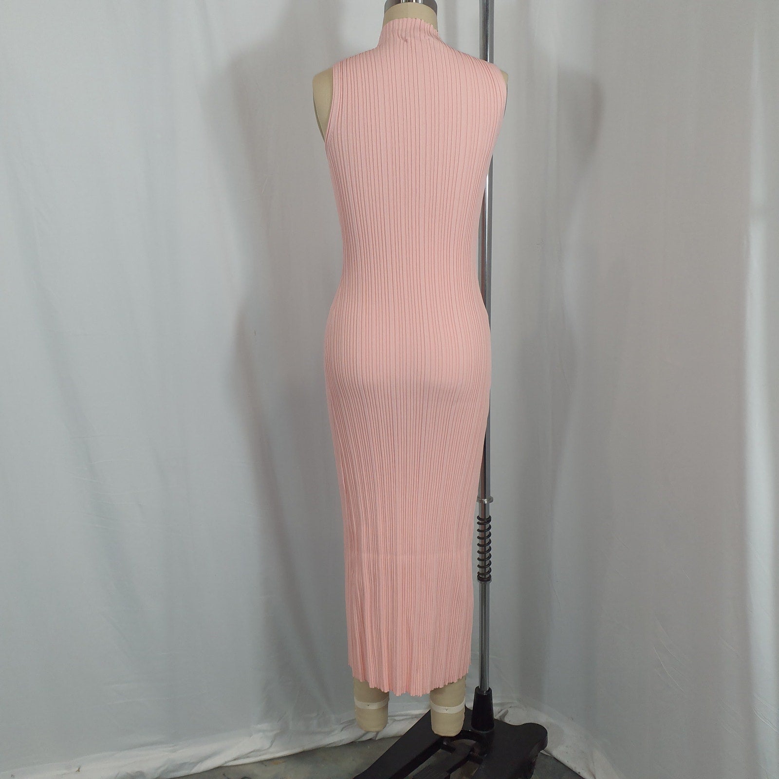 Acler 'Lunar' Pink Ribbed-Knit Maxi Tank Dress Size 2