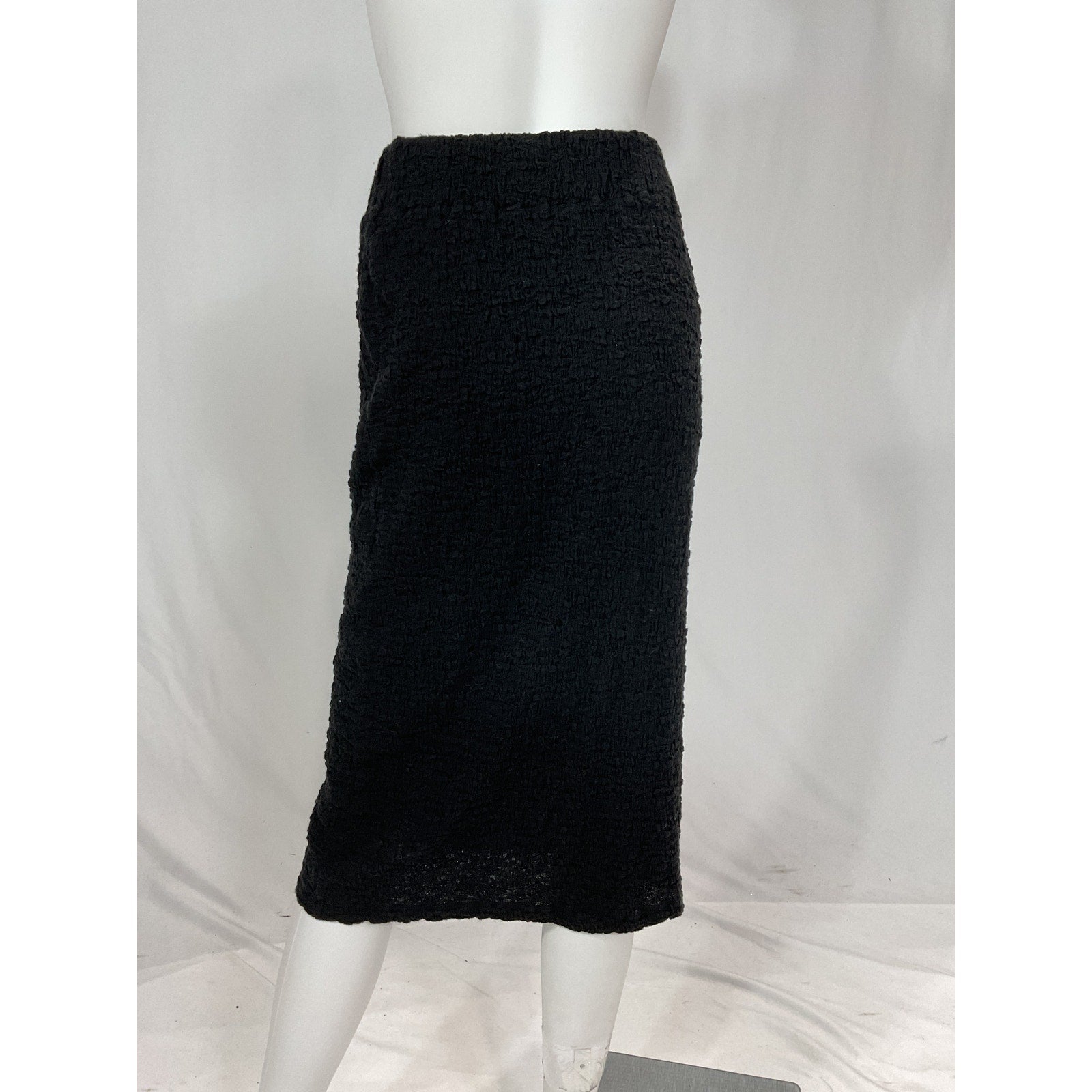 Vince 'Popcorn' Black Stretch Cotton Midi Skirt Size XS