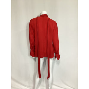L'Academie 'Malin' Red Plunging Neckline Top Size XS
