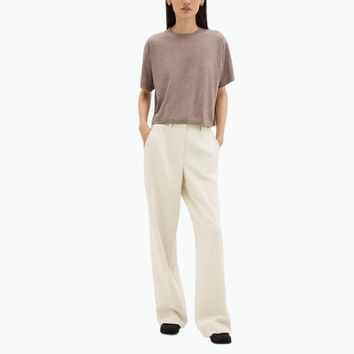 Theory Relaxed Cream Triacetate Straight Pant Size 4