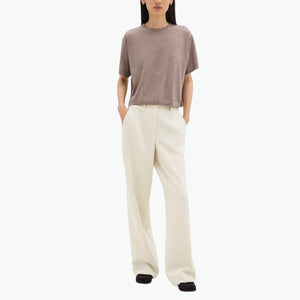 Theory Relaxed Cream Triacetate Straight Pant Size 4