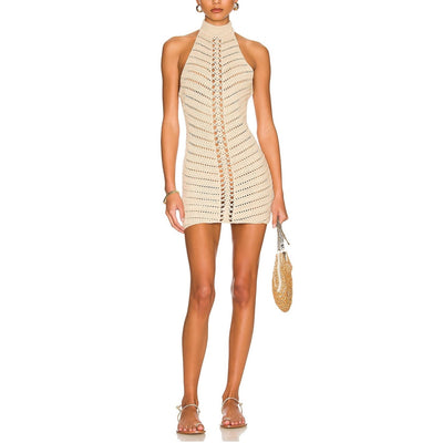 Camila Coelho Crochet Sand Lyssa Mini Dress Size M