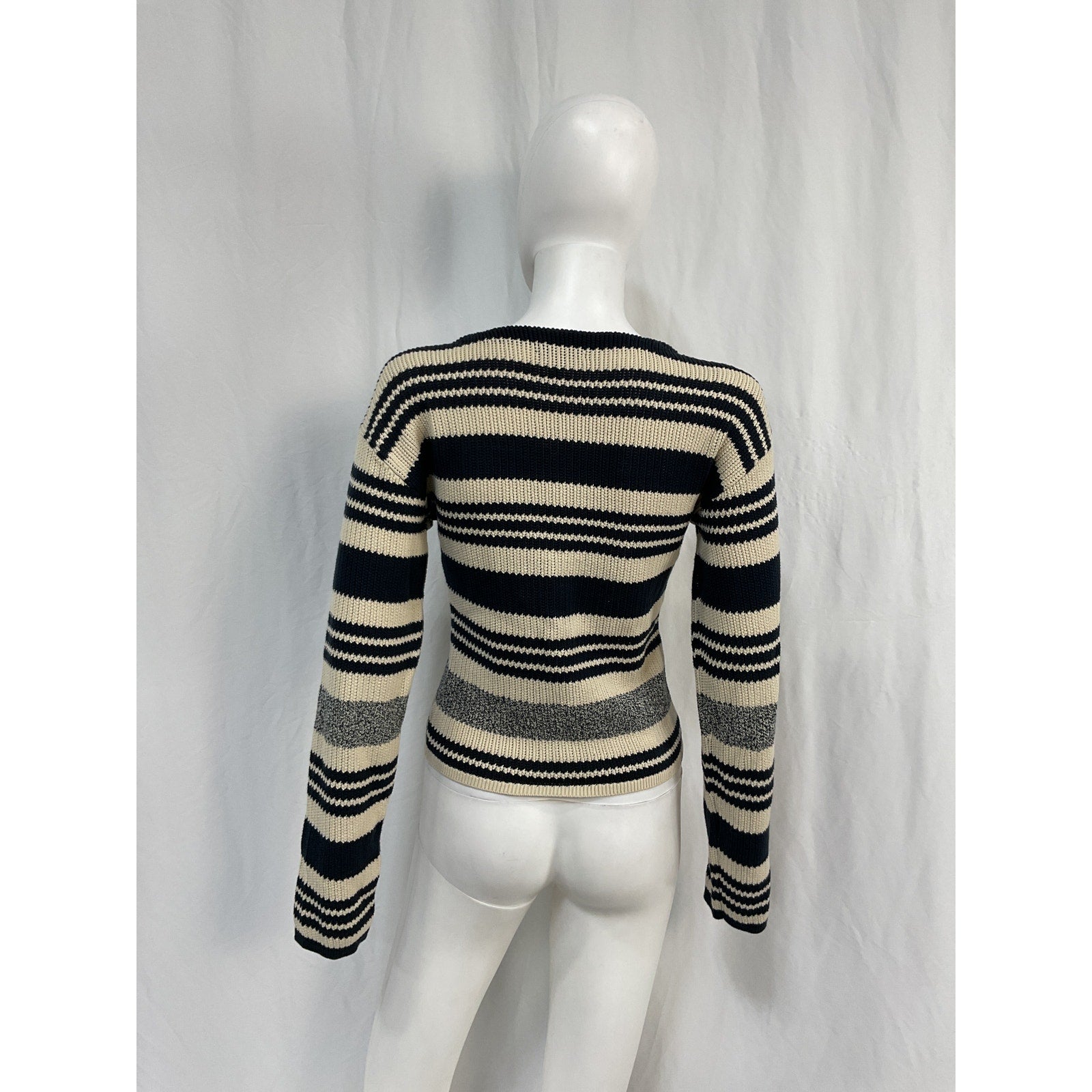 Rag & Bone 'Cyrus' Black Cotton Stripe Cardigan Size XS
