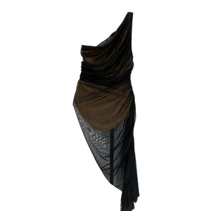 Norma Kamali Ruched Black Diana Dress Size S
