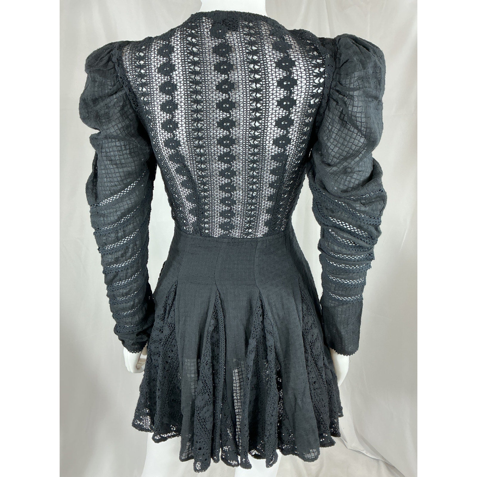 Hemant And Nandita 'Juhi' Black Cotton Mini Dress Size XS