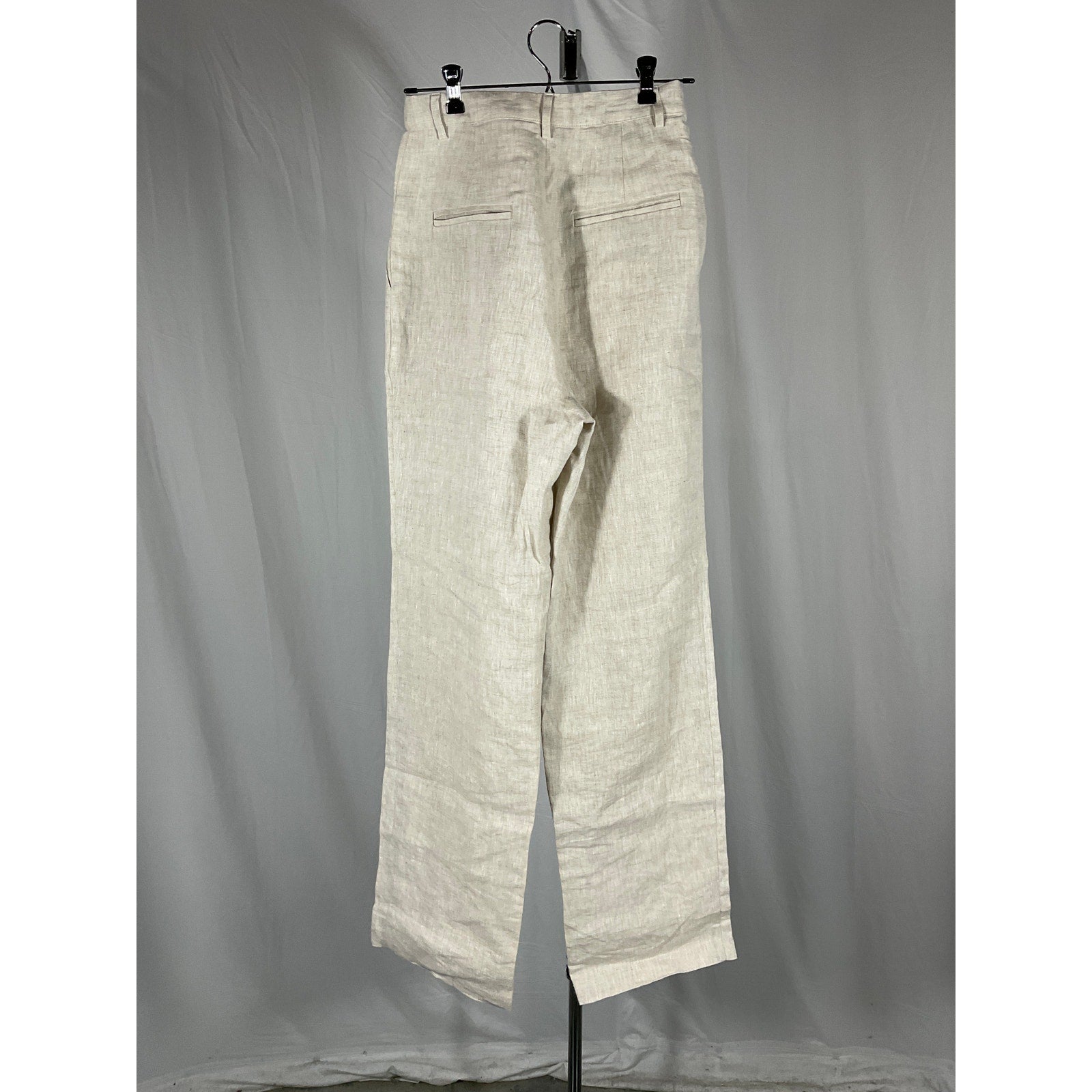 Reformation 'Mason' White High Rise Linen Pant Size 4