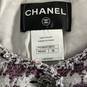 Chanel Tweed Pattern Gray Jacket Size FR 38 / US 6