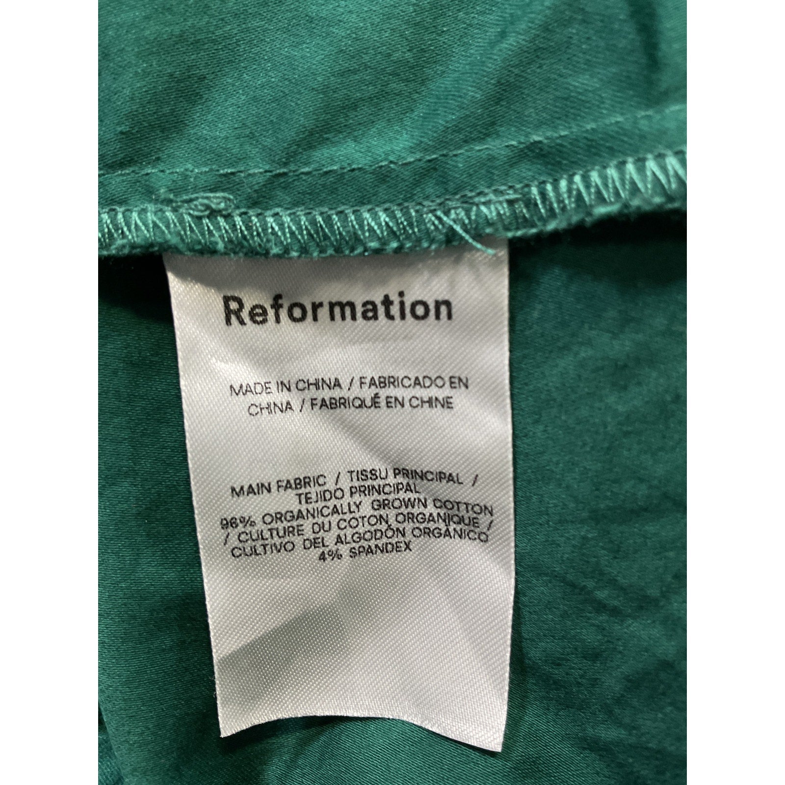 Reformation 'Kaede' Green Dress Size 4