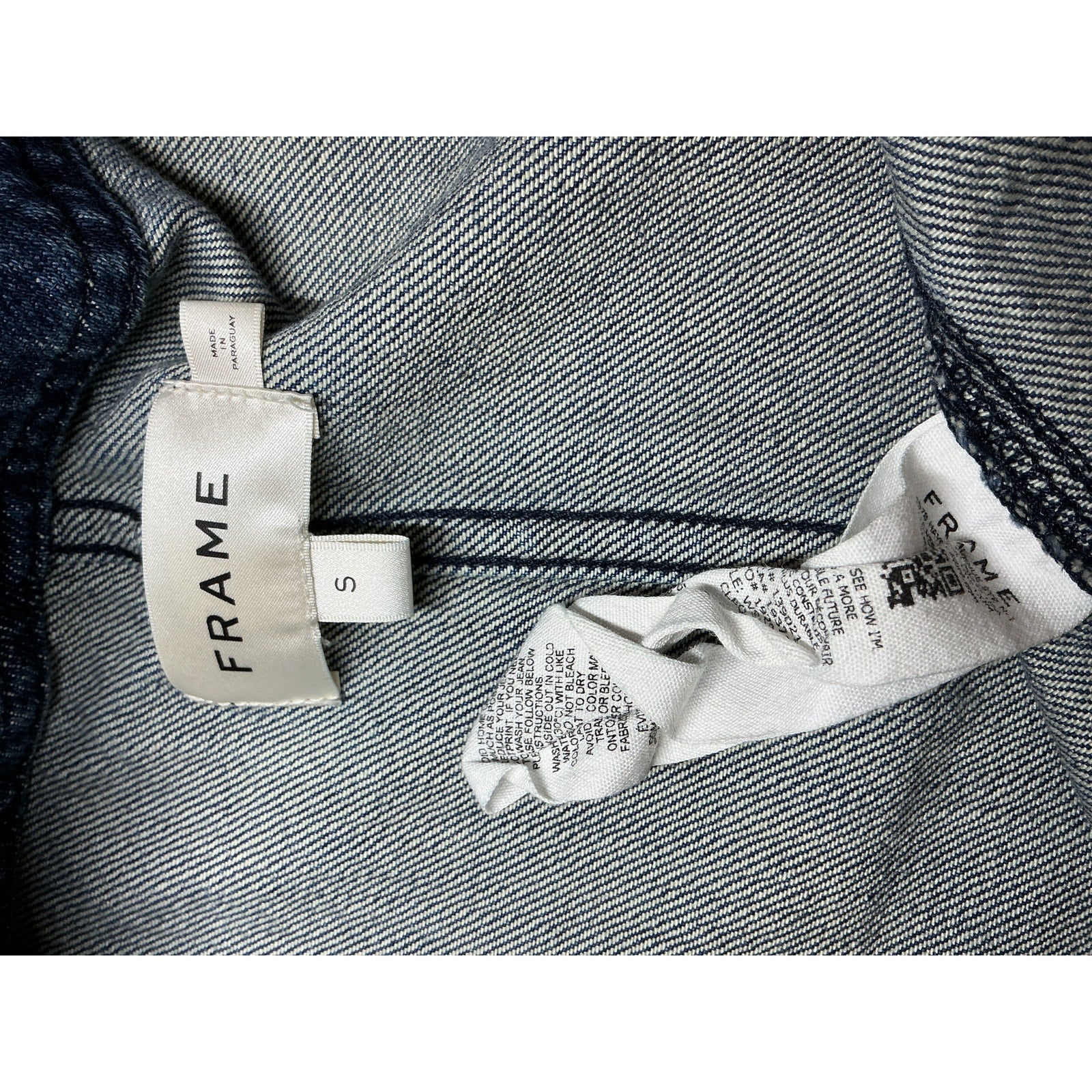 Frame Button Front Blue Viscose Jacket Size S