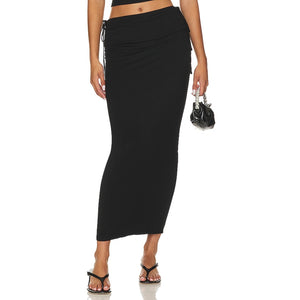 Lpa 'Lorenza' Black Cinched Maxi Skirt Size M