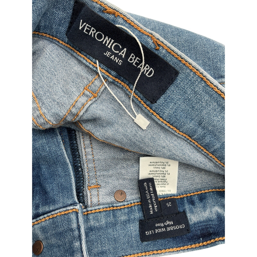 Veronica Beard Crosbie Blue Cotton Wide Leg Denim Jean Size 27