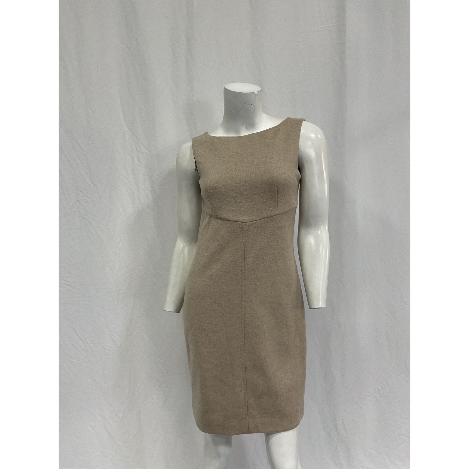 Max Mara Virgin Wool Tan Mini Dress Size 38