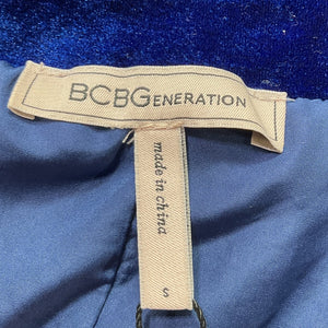 Bcbgeneration Tailored Mazarine Blue Velvet Blazer Size S NWT