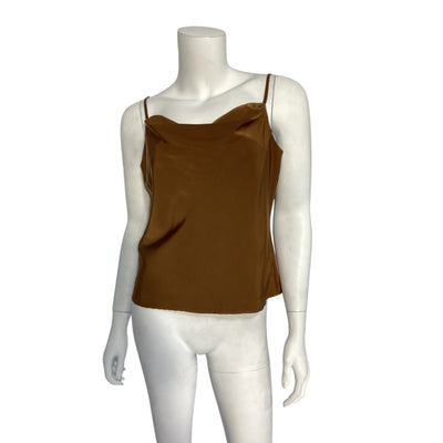 L'Academie 'Katlyn' Brown Poly Top Size S