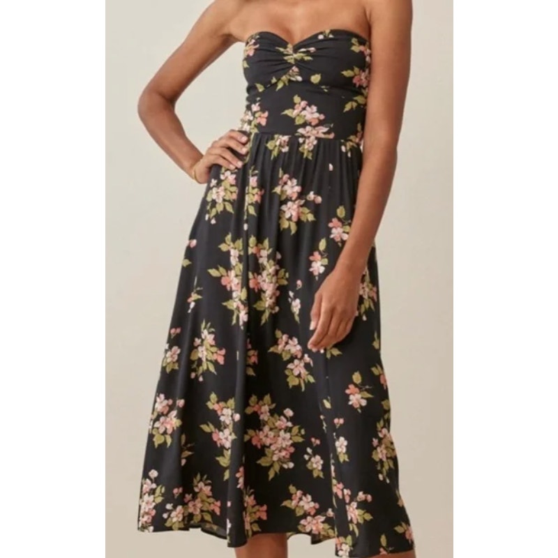 Reformation 'Aymeline' Black Dress Size 8