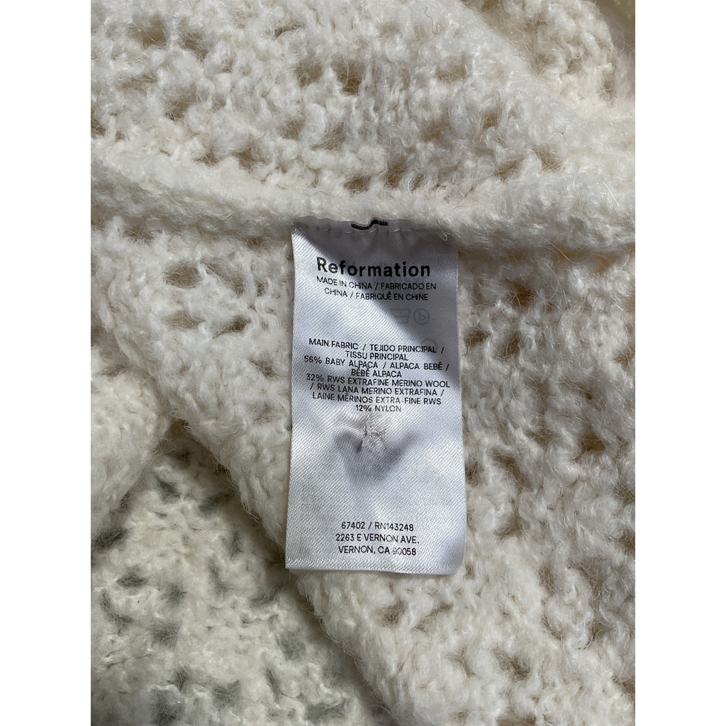 Reformation 'Clara' Cream Merino Wool Crew Cardigan Size XS