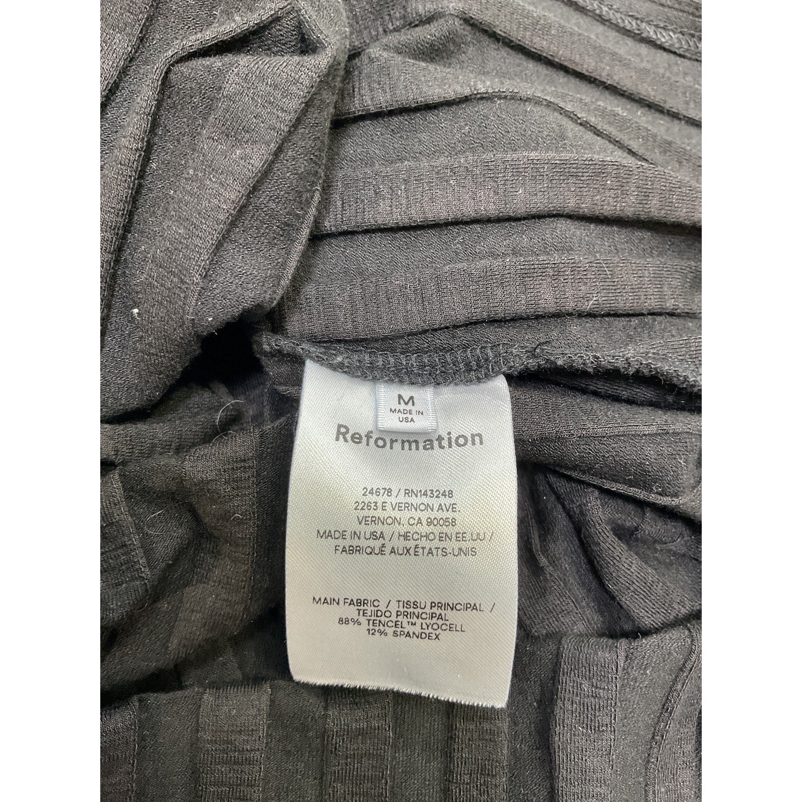 Reformation 'Libra' Black Tencel Dress Size M