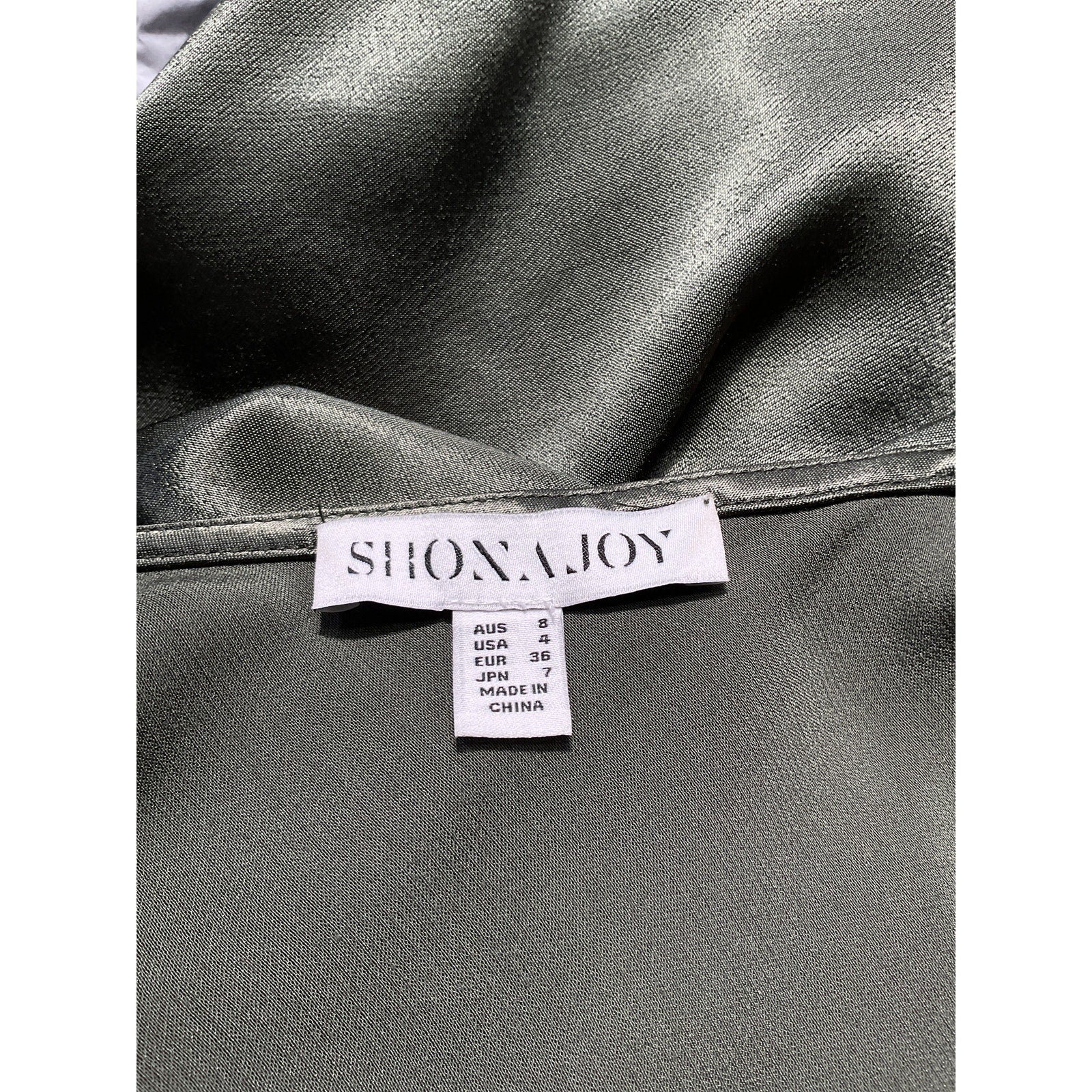 Shona Joy 'La Lune' Green Bias Cowl Midi Dress Size 4