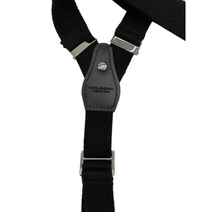 Dolce & Gabbana Adjustable Black Leather Insert Braces