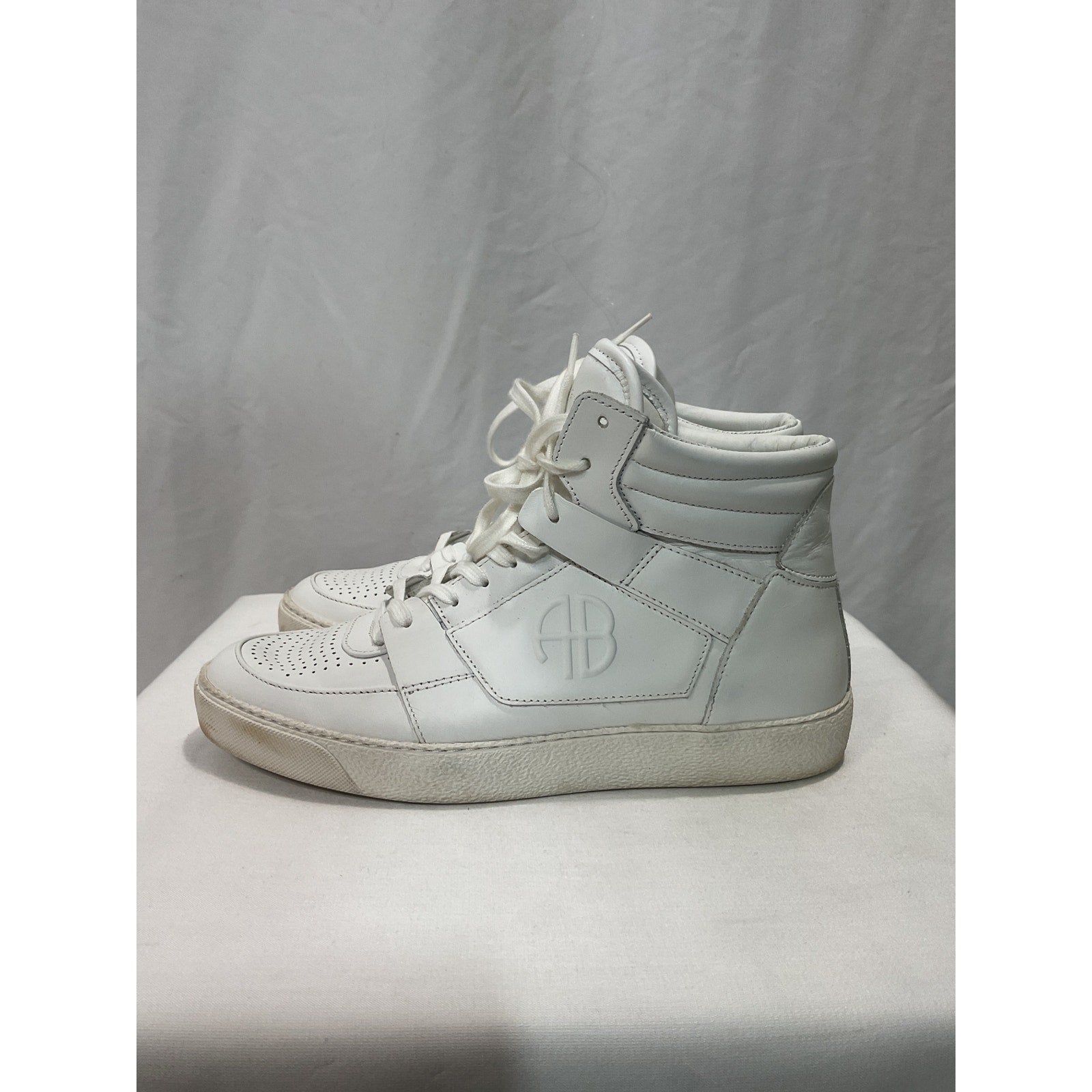 Anine Bing 'Hayden' White High Top Sneakers Size 8