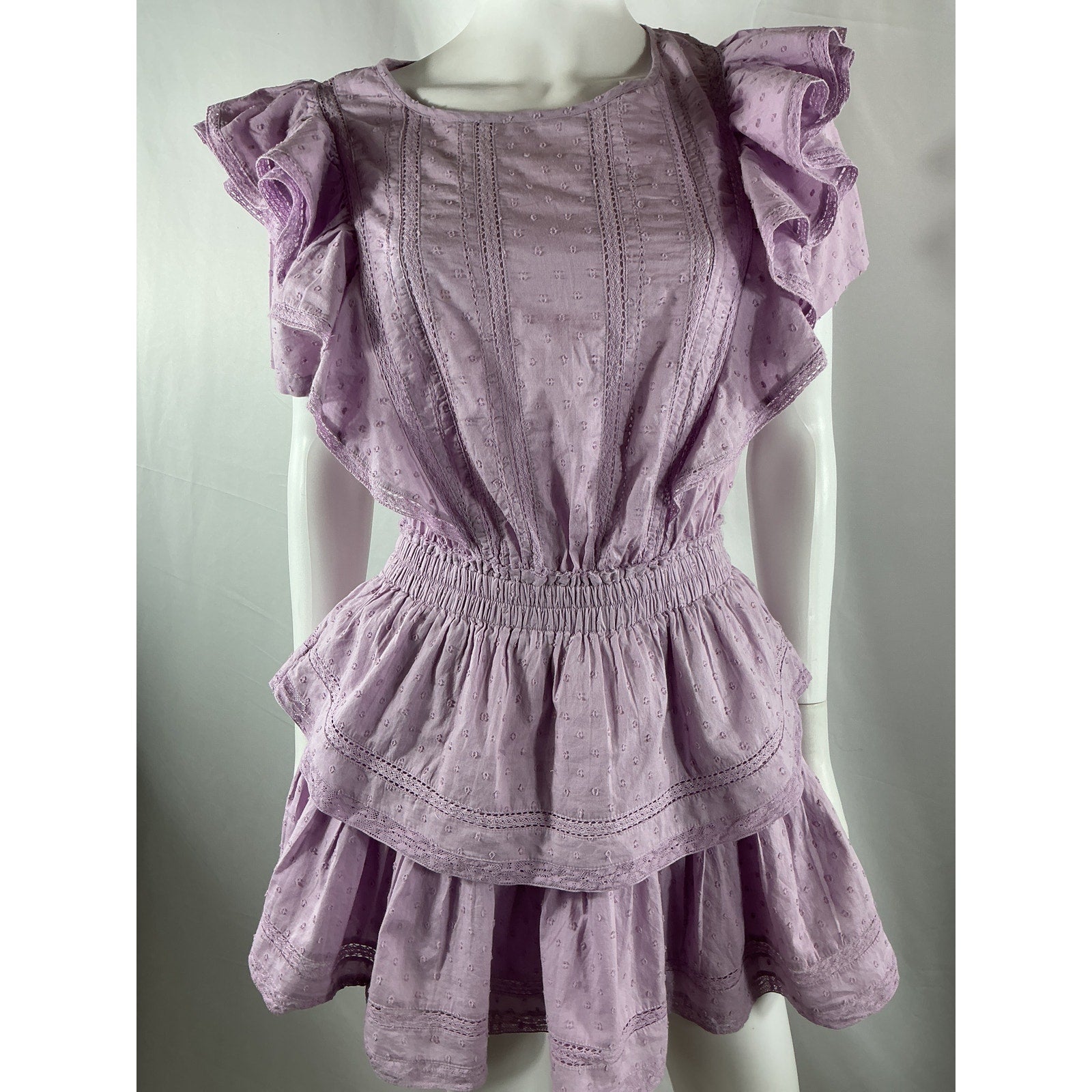 Loveshackfancy 'Natasha' Purple Cotton Mini Dress Size S