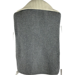 Sandro Ribbed Grey Half-Zip Scarf