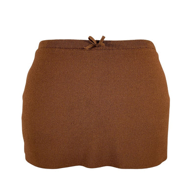 Mirror Palais Chic Brown Knit Mini Skort Size XXS