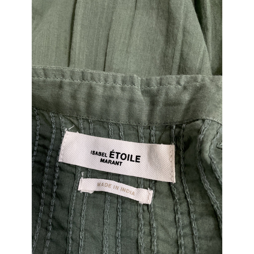 Isabel Marant Étoile 'Lapao' Green Cotton Voile Top Size 4