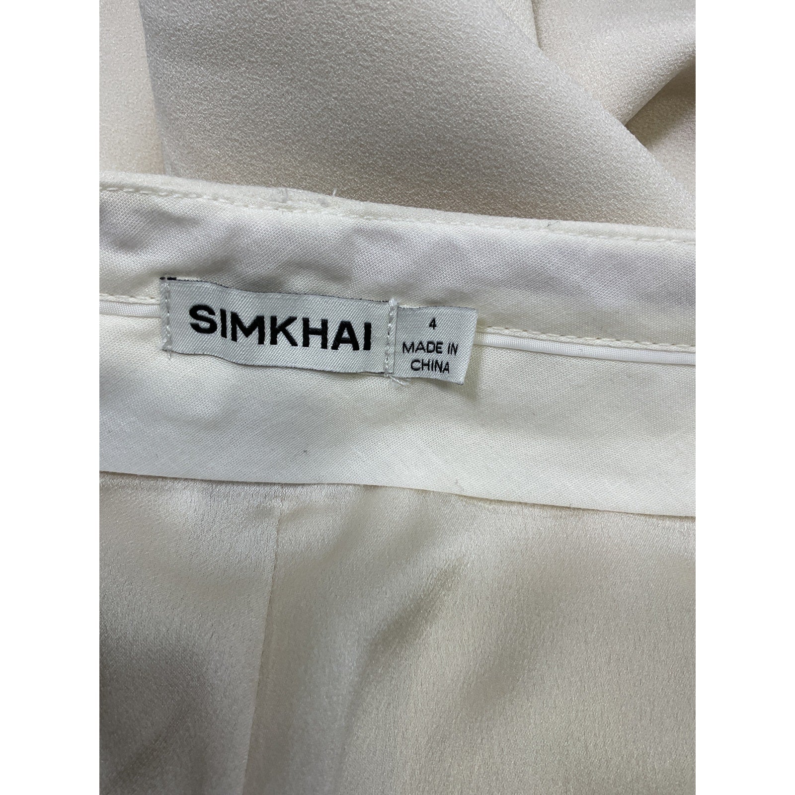 Simkhai 'Sanaz' White Crepe Pleated Trouser Size 4